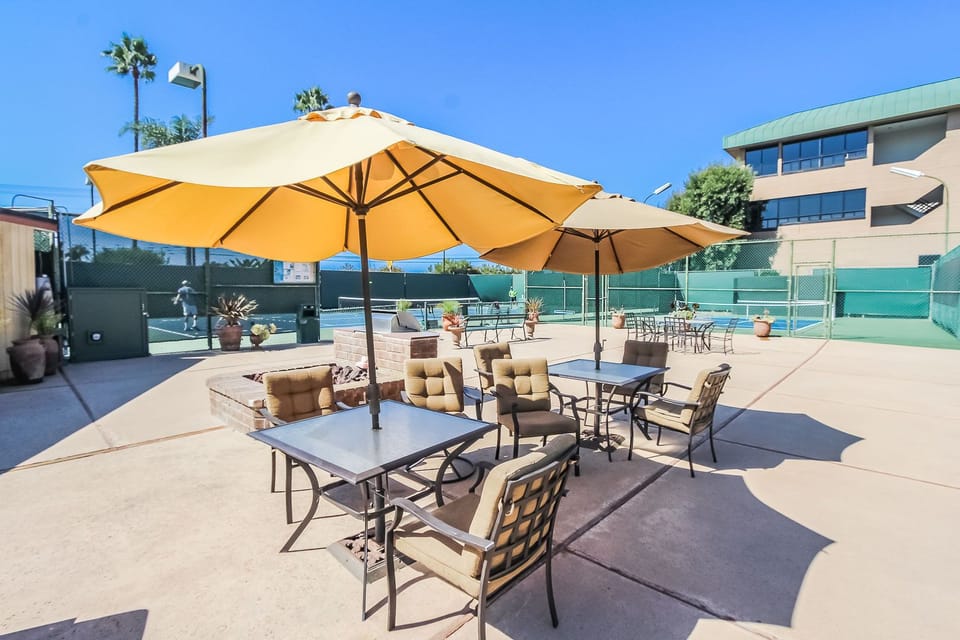 The resort has multiple professional tennis courts and a tennis club house