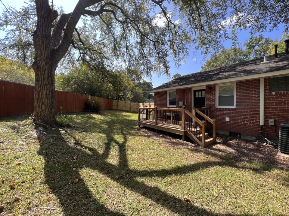 Fully fenced-in backyard