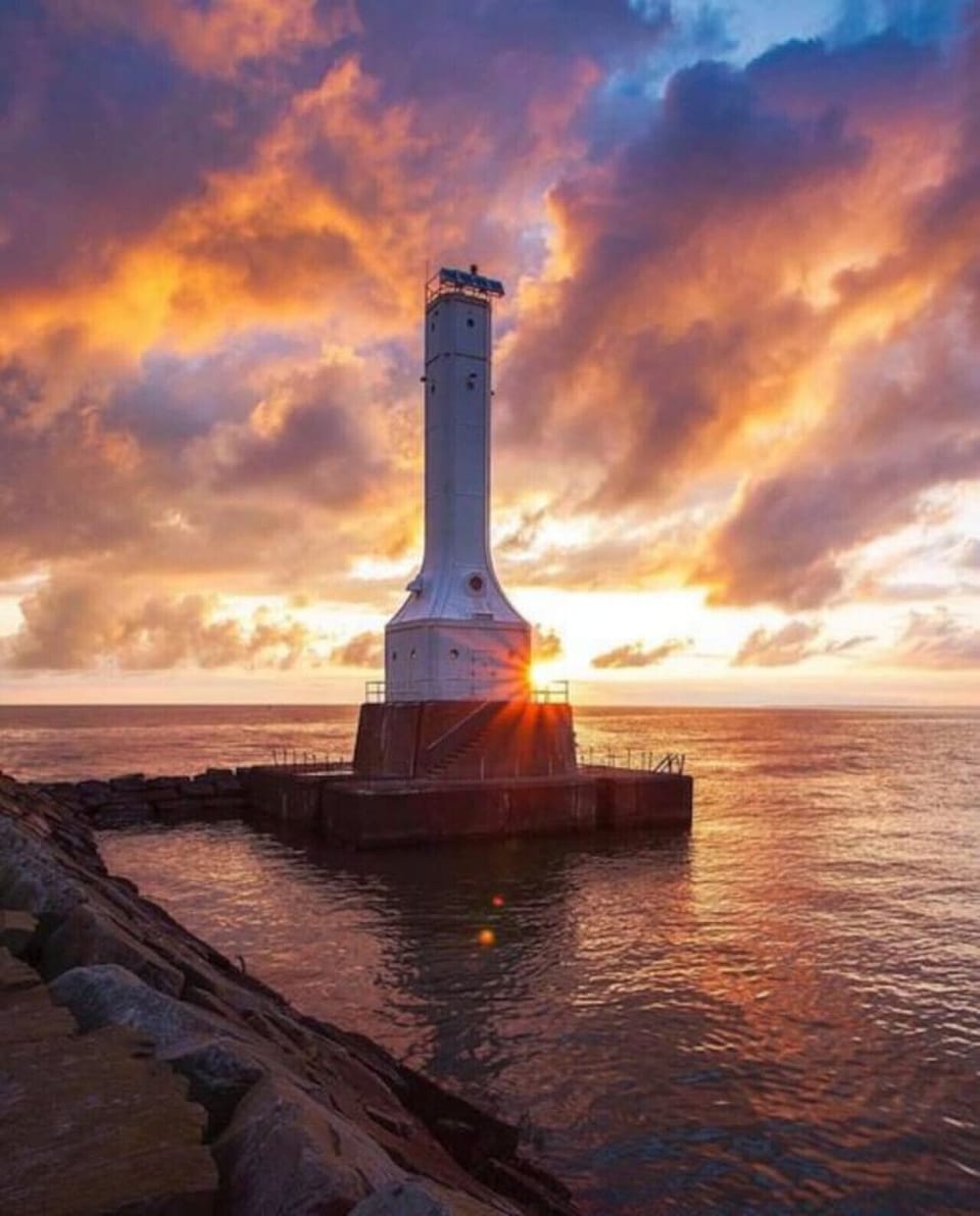 Beautiful sunset by the Huron Lighthouse!