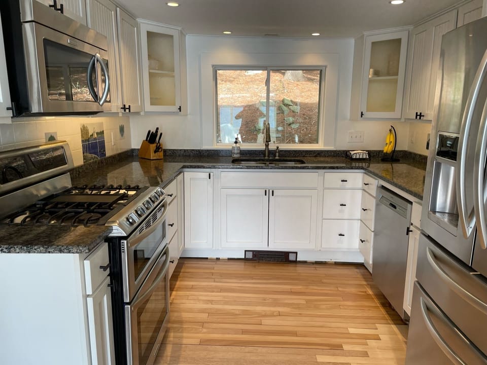 Updated, fully equipped kitchen with everything needed to make family dinners