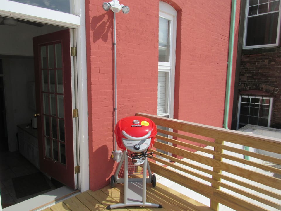outdoor grilling deck off the kitchen