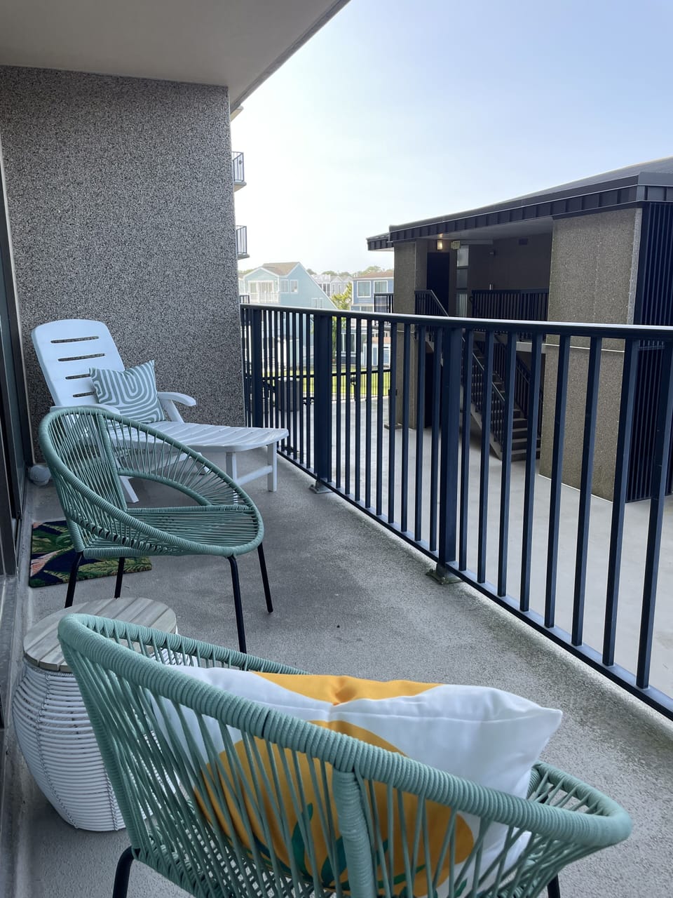 Balcony, faces courtyard