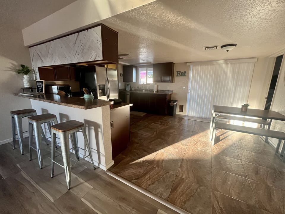 Kitchen bar height seating area 