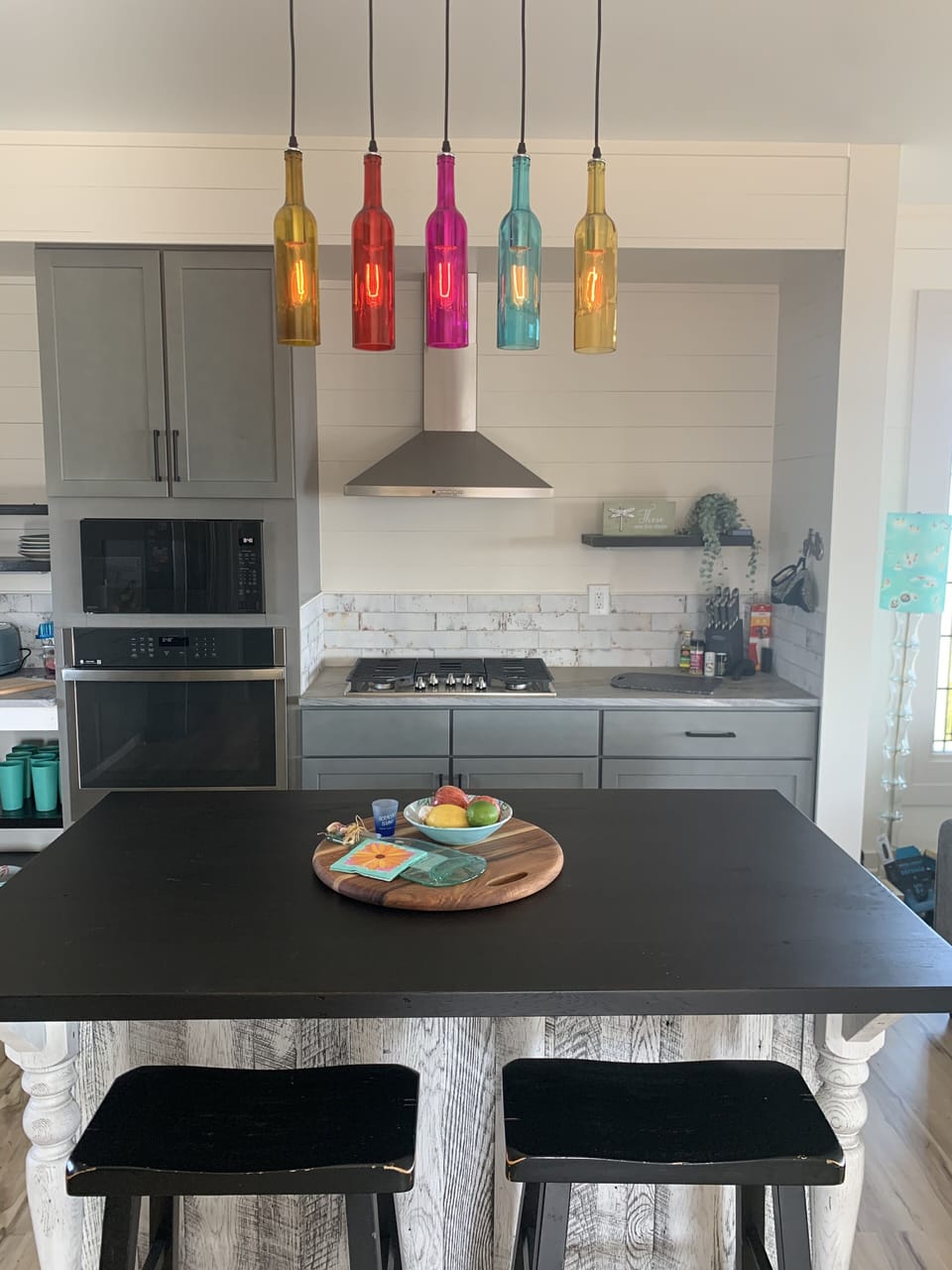 Gas cooktop, electric oven and microwave