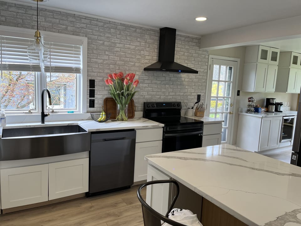 Over-size black stainless farmhouse sink