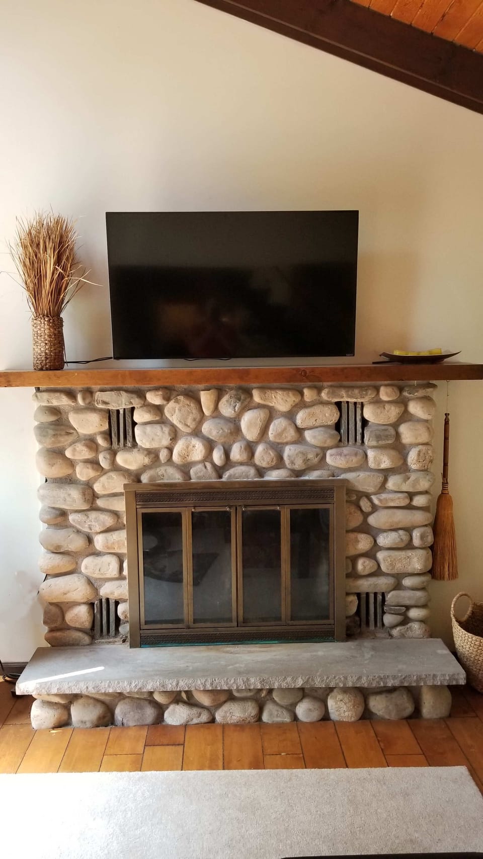 Stone fireplace located in family room #2