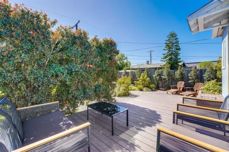 Seating area on the backyard deck.