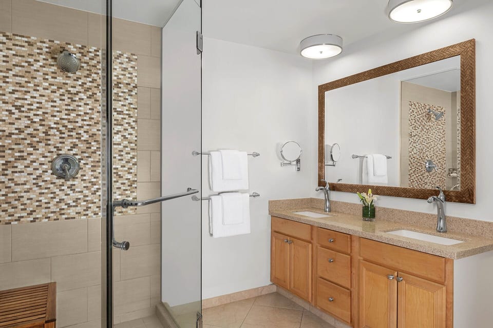 Primary bathroom features an oversized shower.