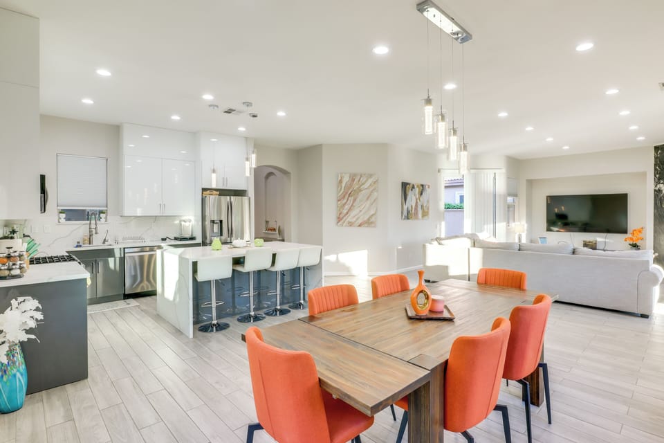 Dining Area | Single-Story House | In-Unit Laundry | Central Heating & A/C