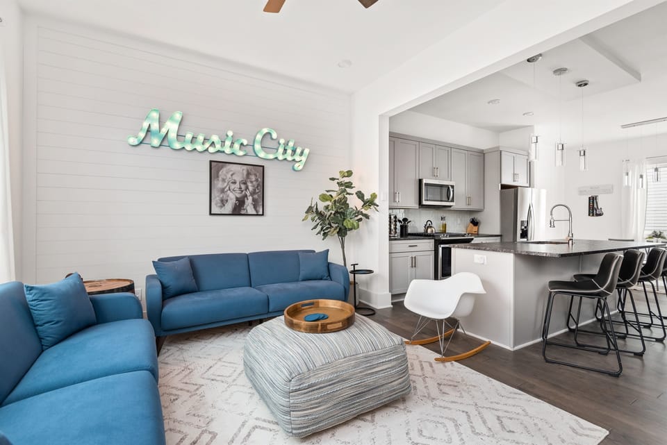 Open concept living, kitchen, and dining on the 2nd floor