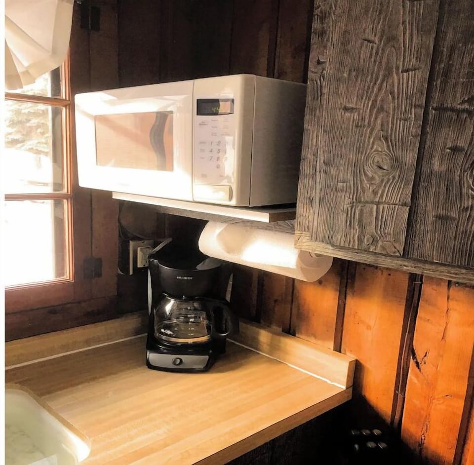 Microwave and 10 cup coffee pot