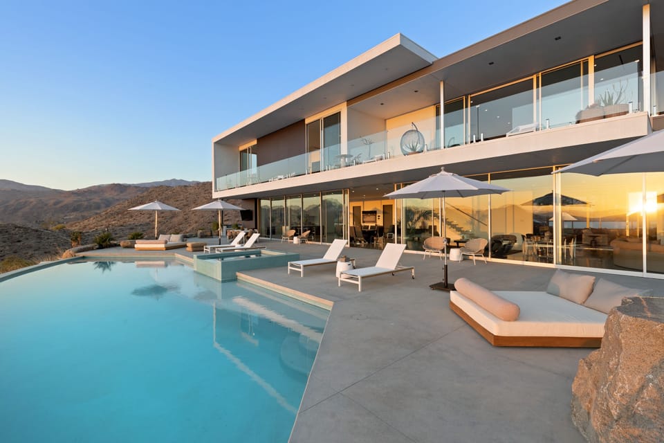 Infinity edge saltwater pool overlooking the Coachella Valley and Stone Eagle Golf Resort