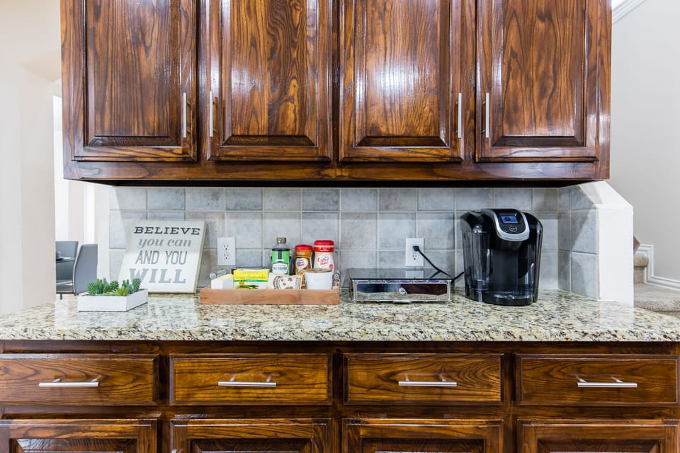 Take advantage of the coffee station and make a pick-me-up cup of joe! 