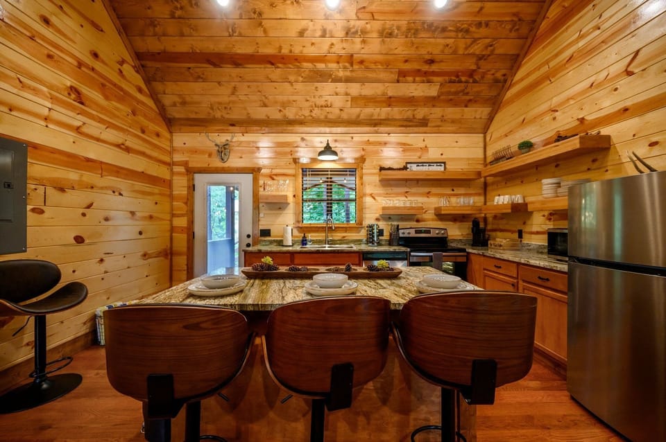Fully stocked kitchen.  