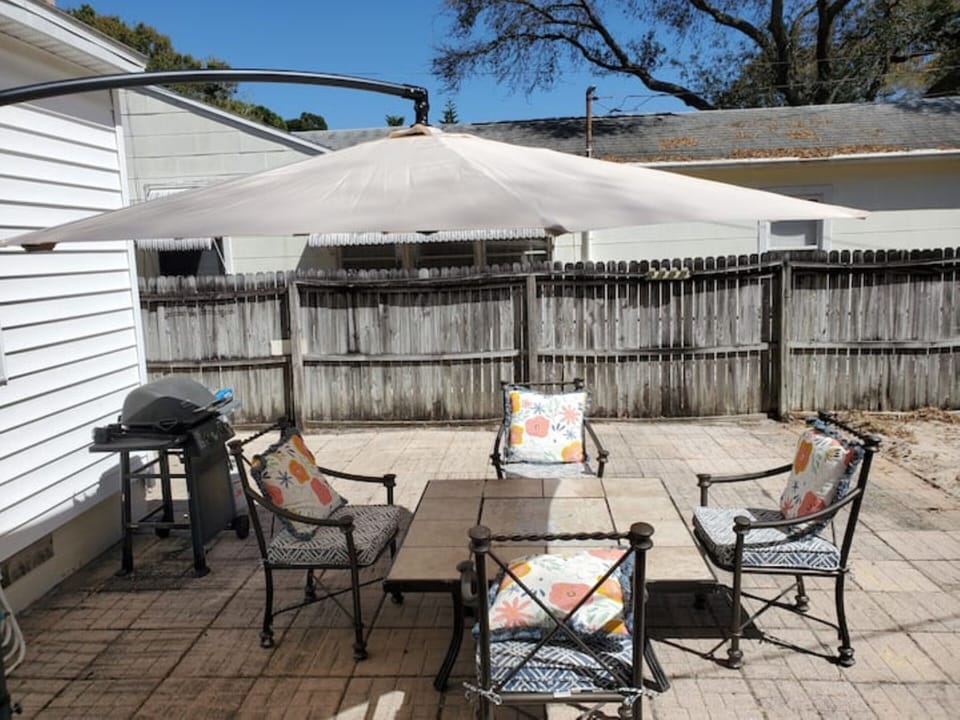 Fenced in back patio