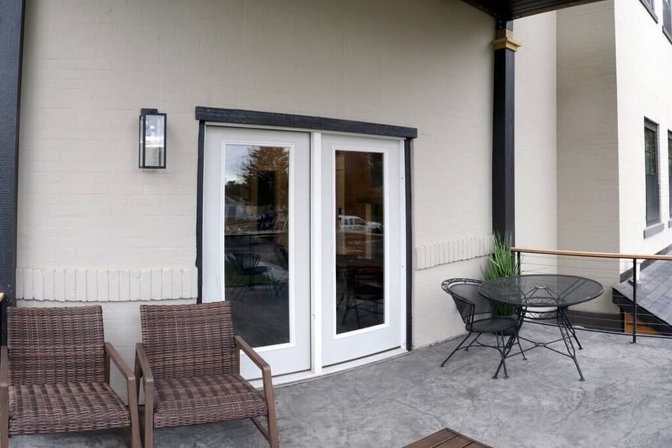 Balcony with Seating and Dining Set