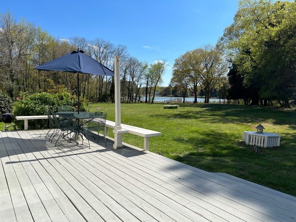 Quiet water view from the rear deck any time of day.