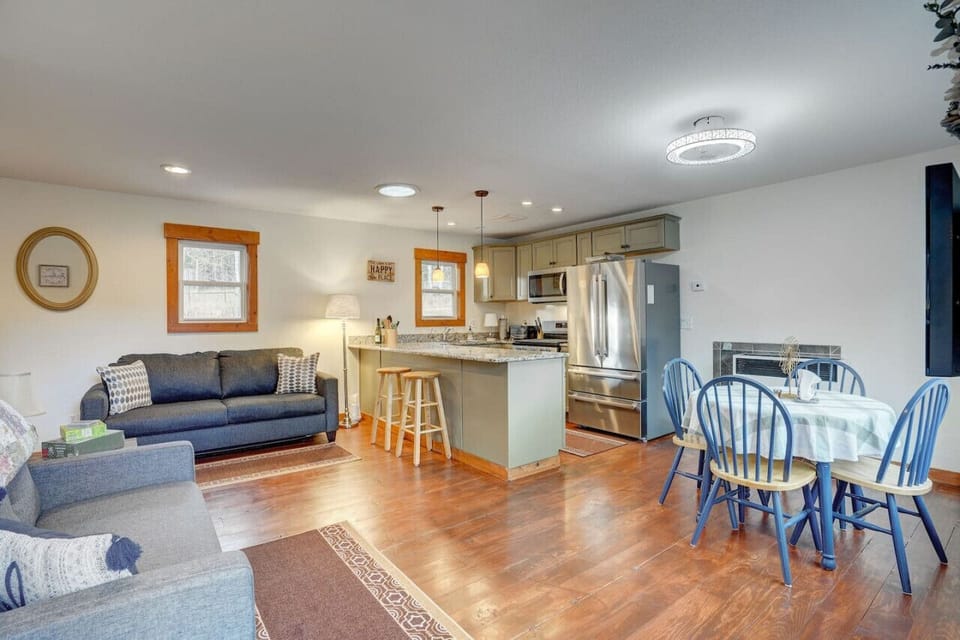 The living space is full of natural light and is freshly refurnished.