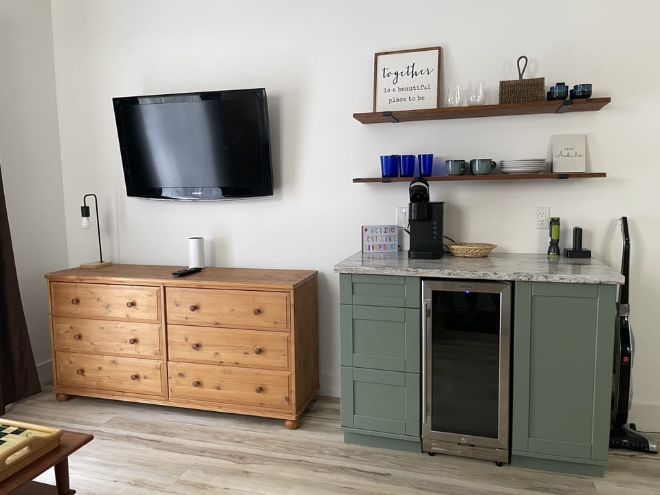 Bunkie kitchenette and TV