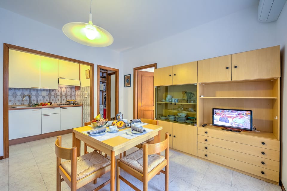 Open space kitchenette and living room
