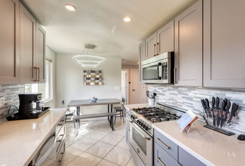 Another view of the kitchen into the dining area