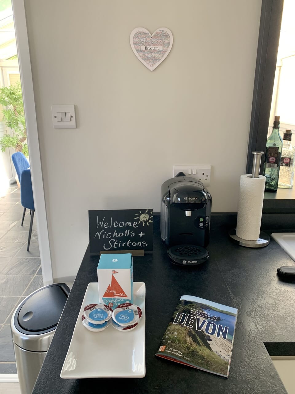 Tassimo coffee machine for your use in the kitchen. Pods in your Welcome pack