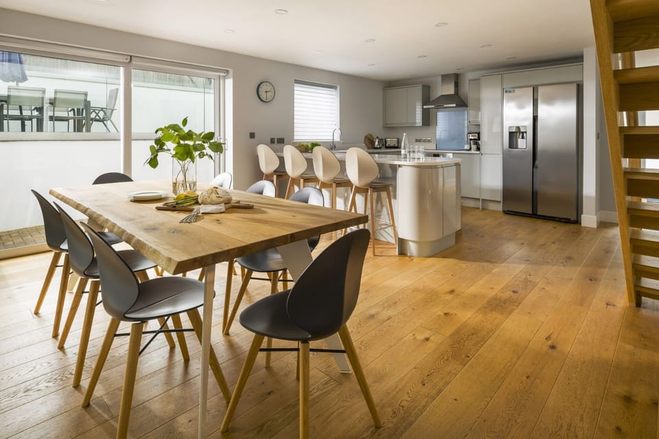 Family friendly kitchen dining space at The Retreat Cornwall