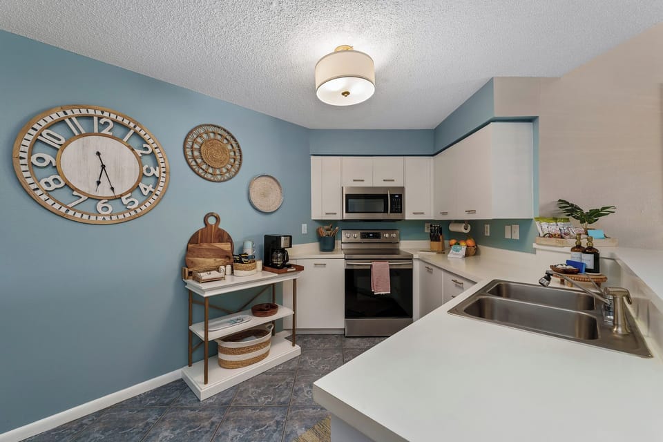 your fully equipped kitchen offers easy meal prep for dinner in. 