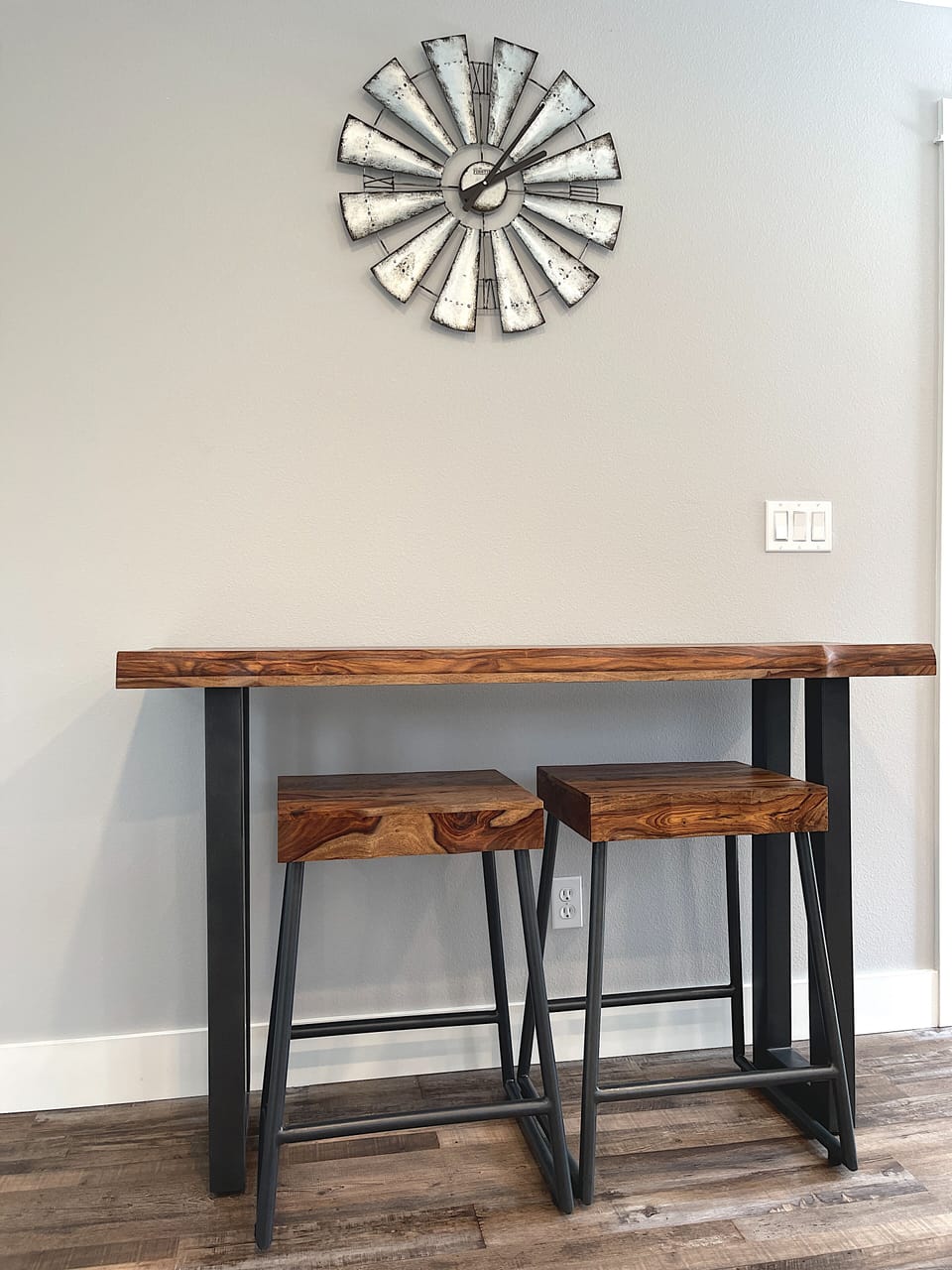 Extra Seating area with beautiful live edge counter and chairs