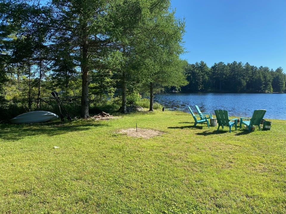 Kayaks, Canoes, Chairs. 