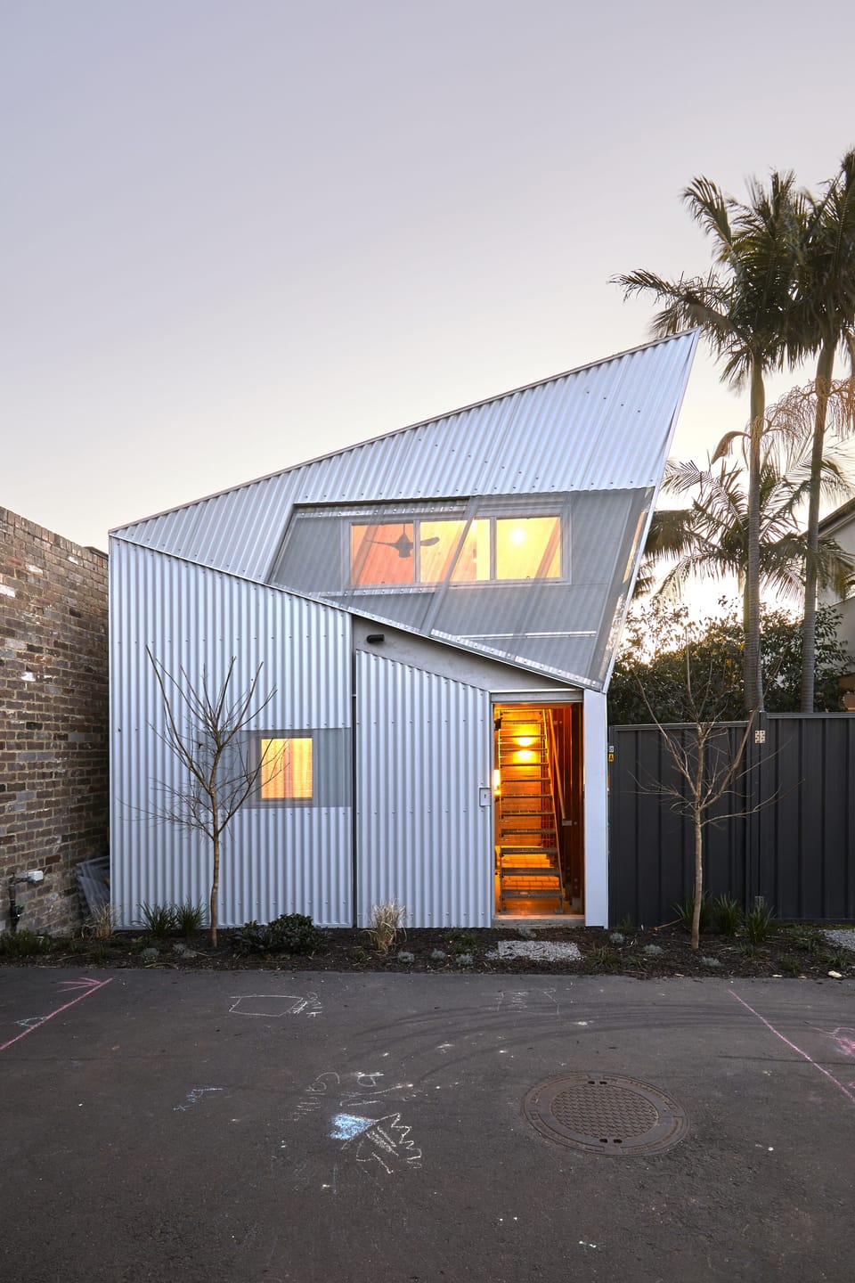 Front entrance, side of house- evening