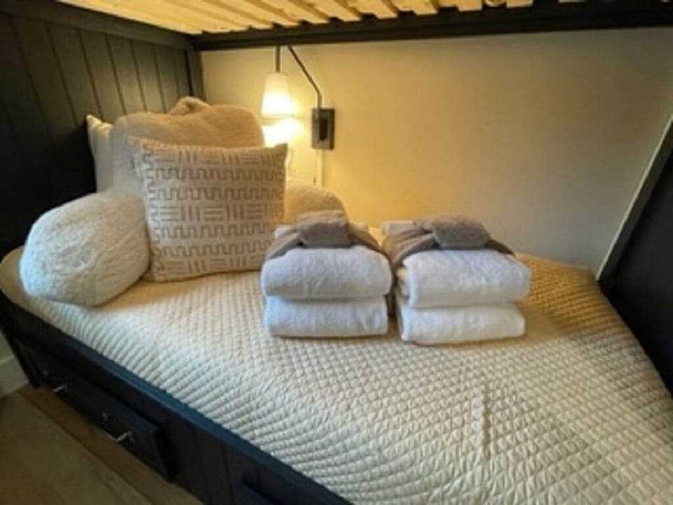 Cozy reading area in bunk room