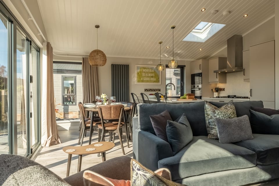 Ground floor: Open plan living area with bi-fold doors