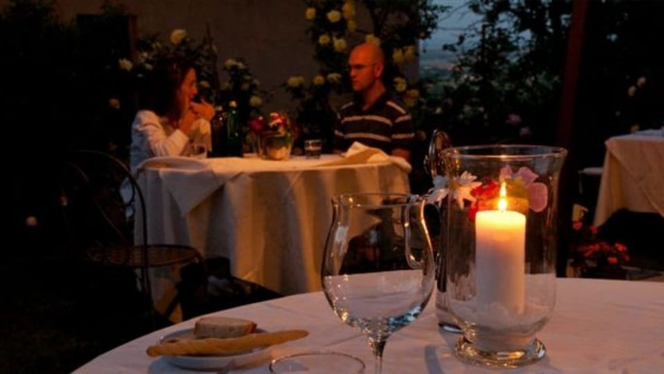 Outdoor banquet area