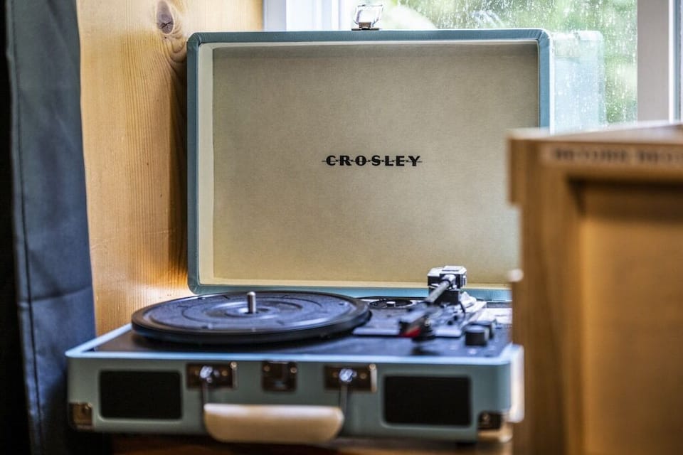 Black Bear Bungalow's media room record player