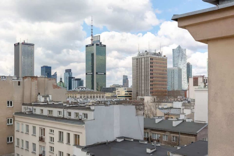 The modern building is located in the center of the capital.