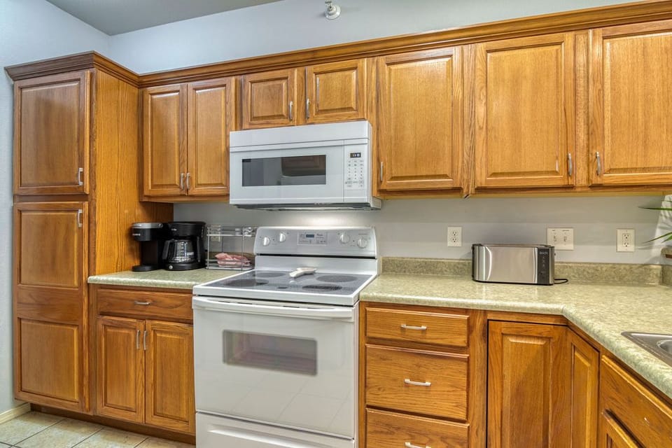 Kitchen stocked with everything.