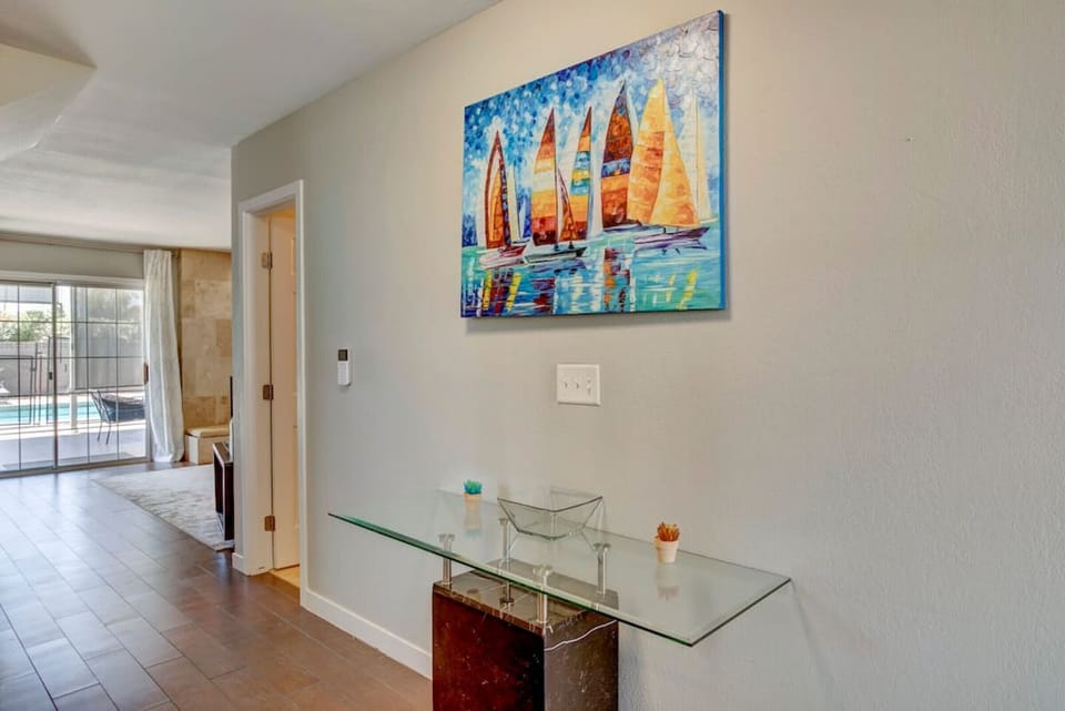 Hallway with the walkout to the back patio