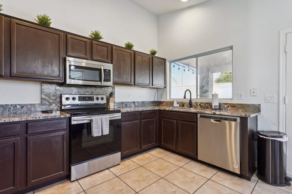 Built-in stove and microwave