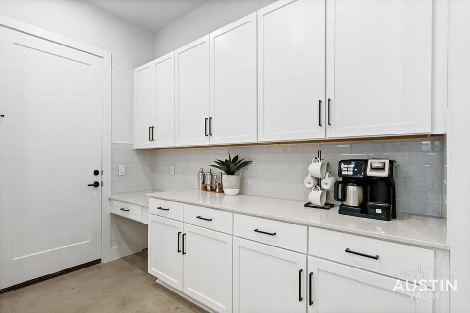 Fully equipped kitchen with all the essentials, dishwasher, and pantry