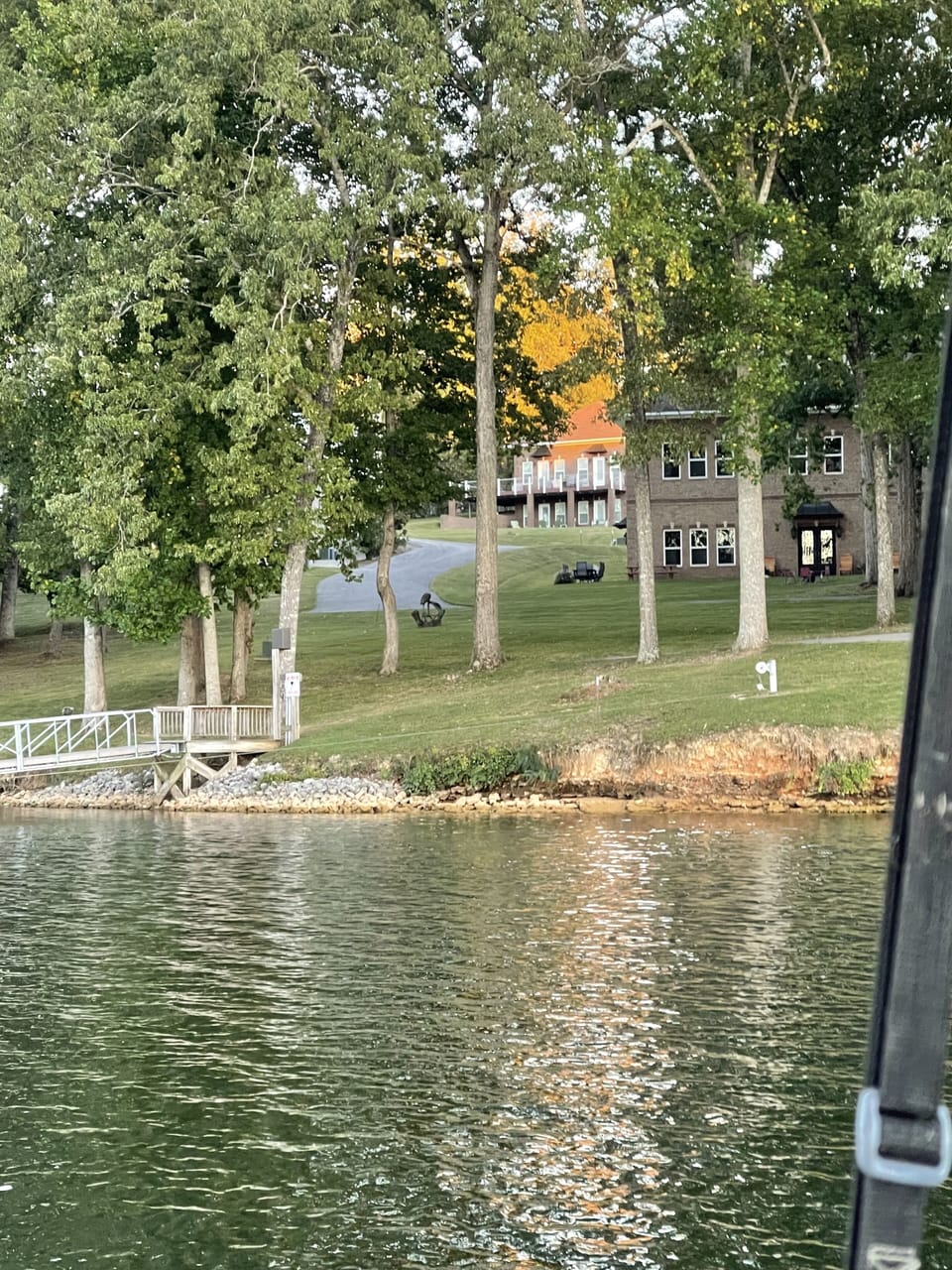 View from water - lakeview property is behind the lakefront neighboring parcel