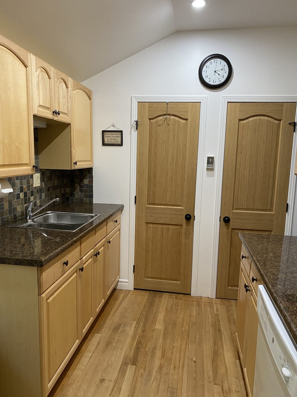 Kitchen (door on the left is bathroom) 