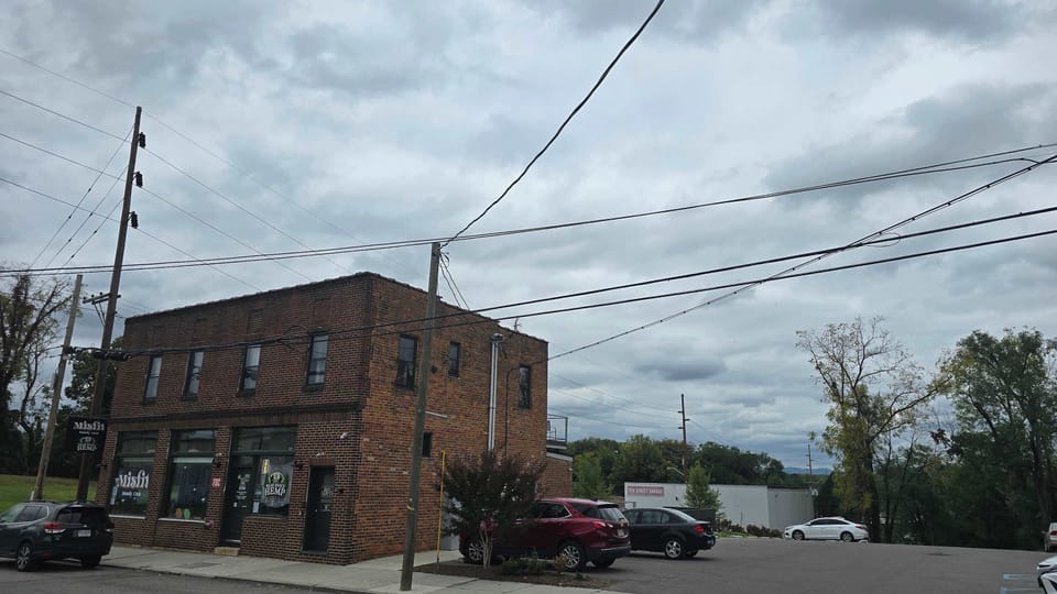 Off-street parking in upper parking lot