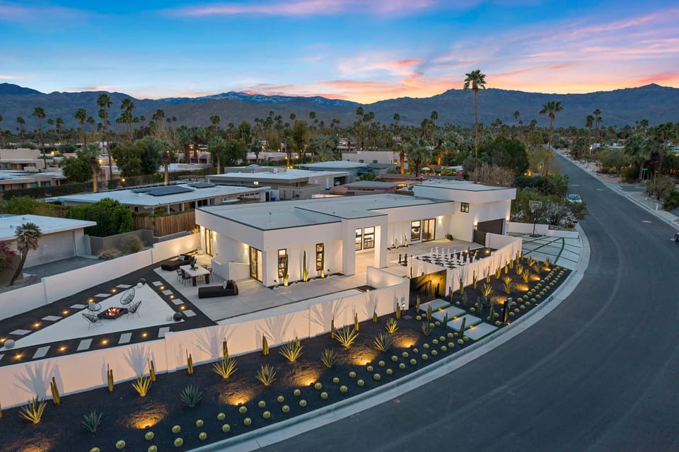 Modern Mid Century Home with Lush Landscaping and Lighting
