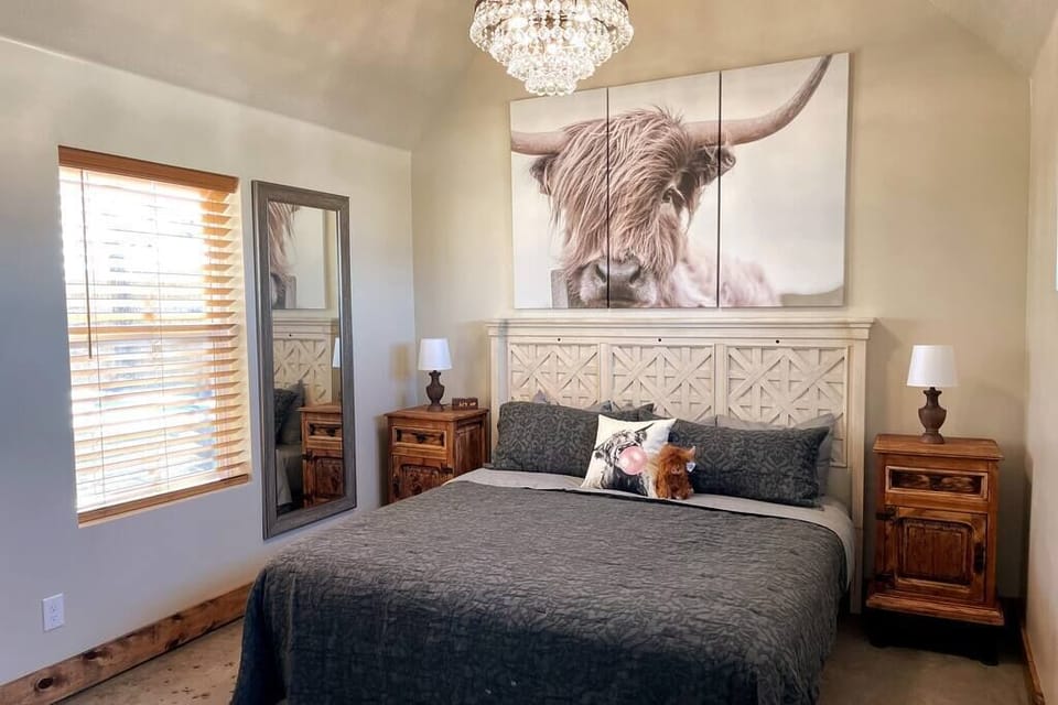 Comfortable King Bed at our Farm Stay