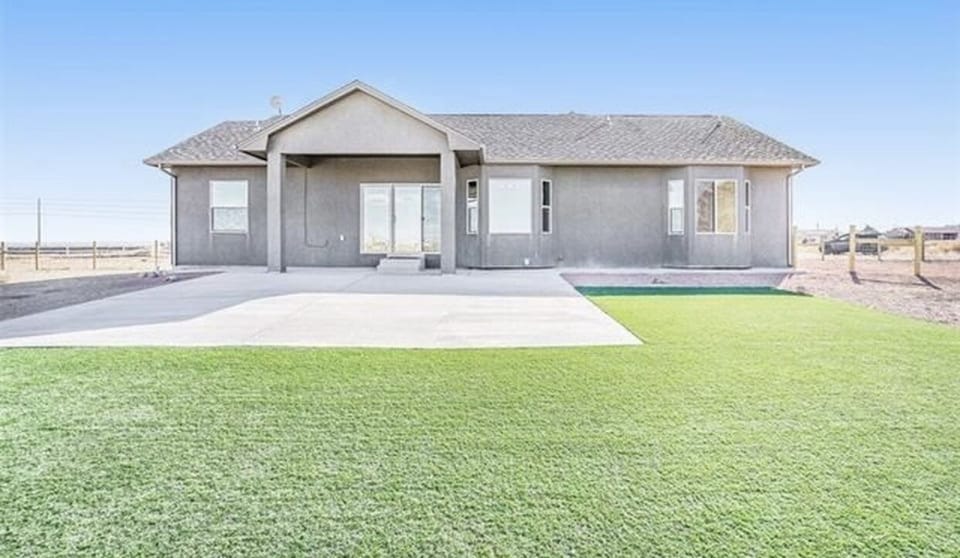 Back yard with turf
