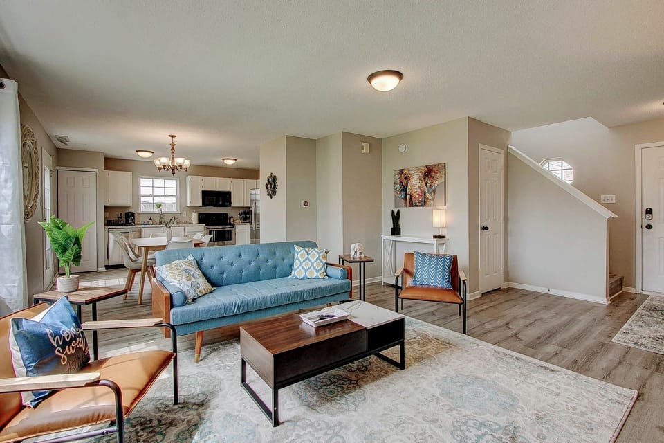 The couch has been updated from the one in this picture to a plush velvet couch.