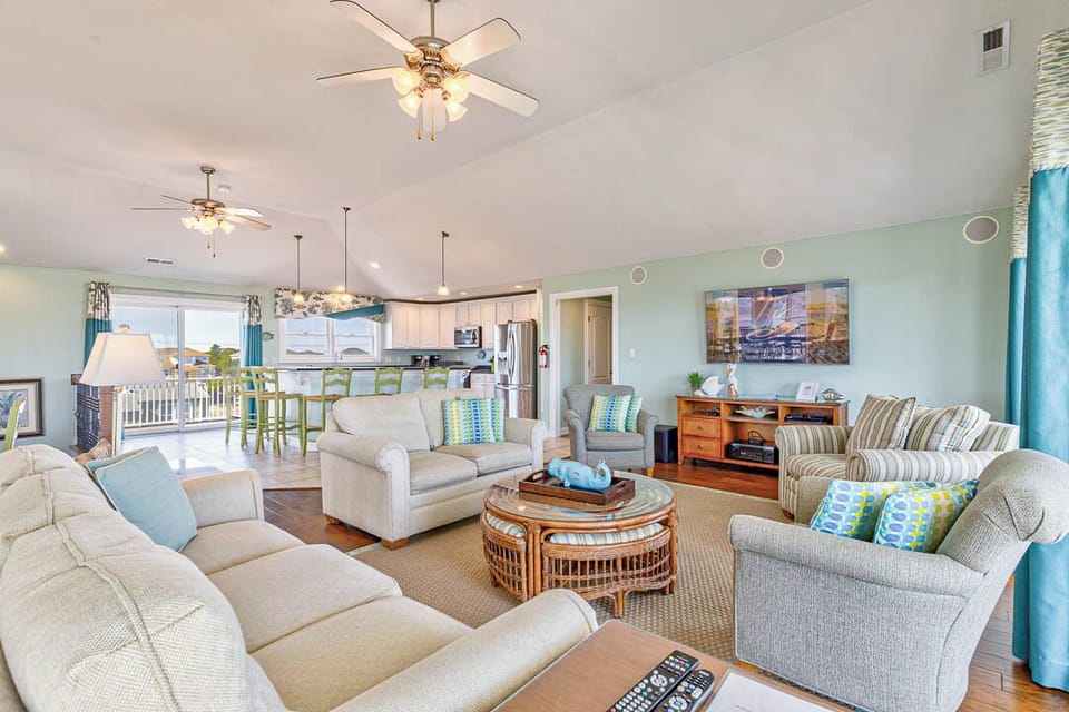 Top-Level Living Room with Deck Access