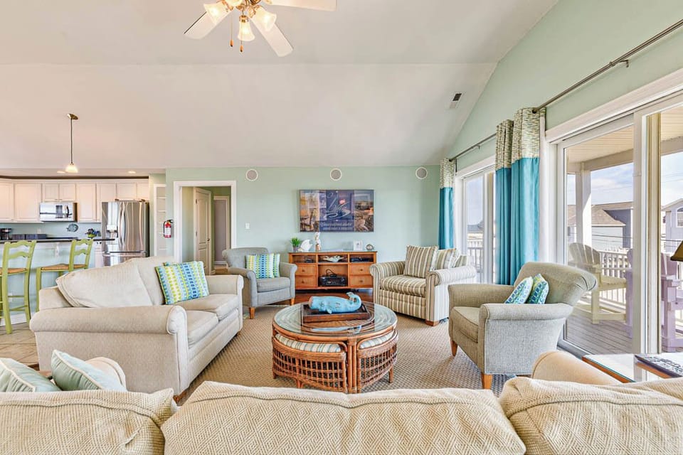 Top-Level Living Room with Deck Access
