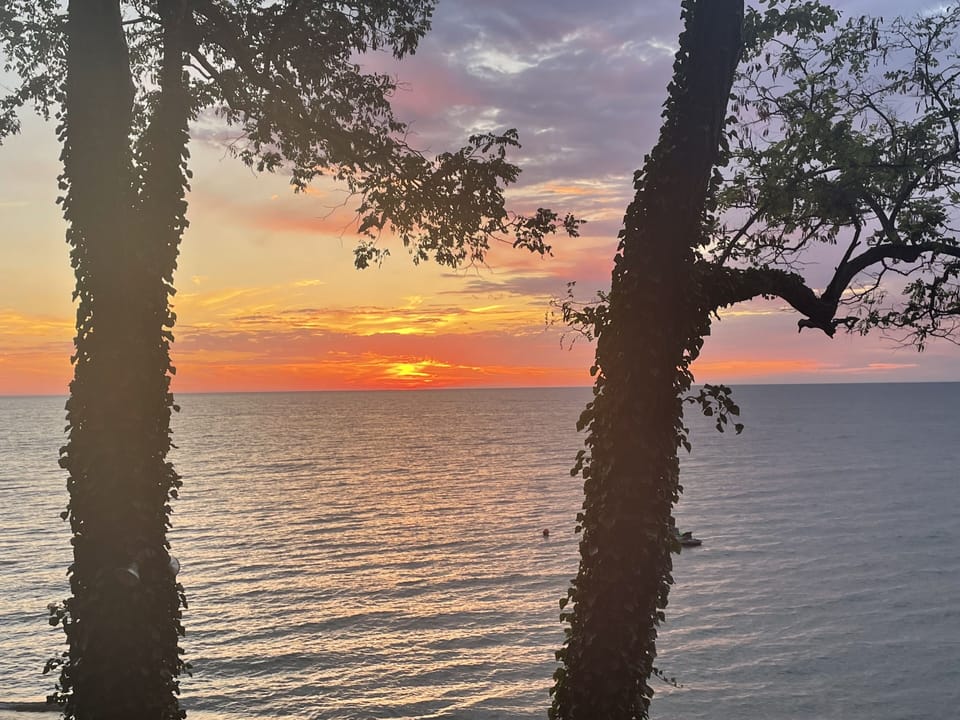 Sunset view from deck